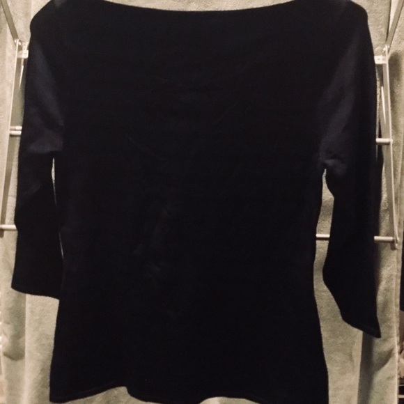 WHBM ponte top blouse crossover stretch SZ S NWT - Picture 4 of 7